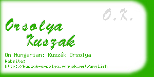 orsolya kuszak business card